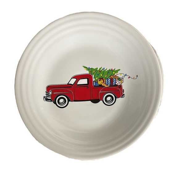 NWT Fiestaware Red Truck Christmas 9” Luncheon Plate Exclusive Rare - Picture 1 of 4